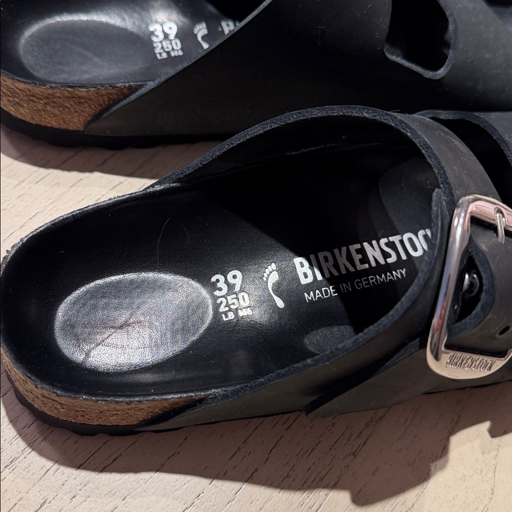Birkenstock Black Two-Buckle Slide Sandals - Picture 2 of 5